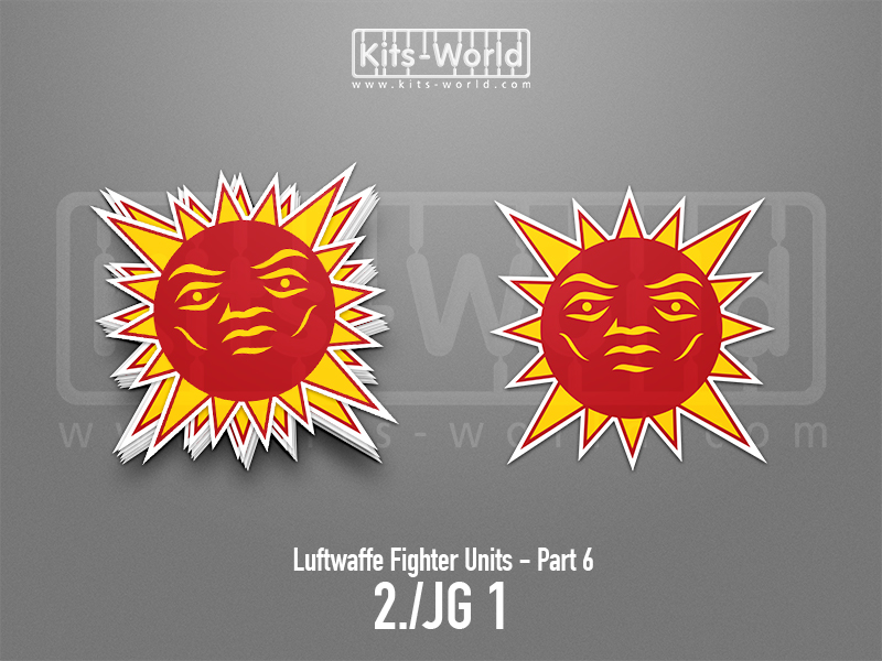 Kitsworld SAV Sticker - Luftwaffe Fighter Units - 2./JG 1 W:99mm x H:100mm 